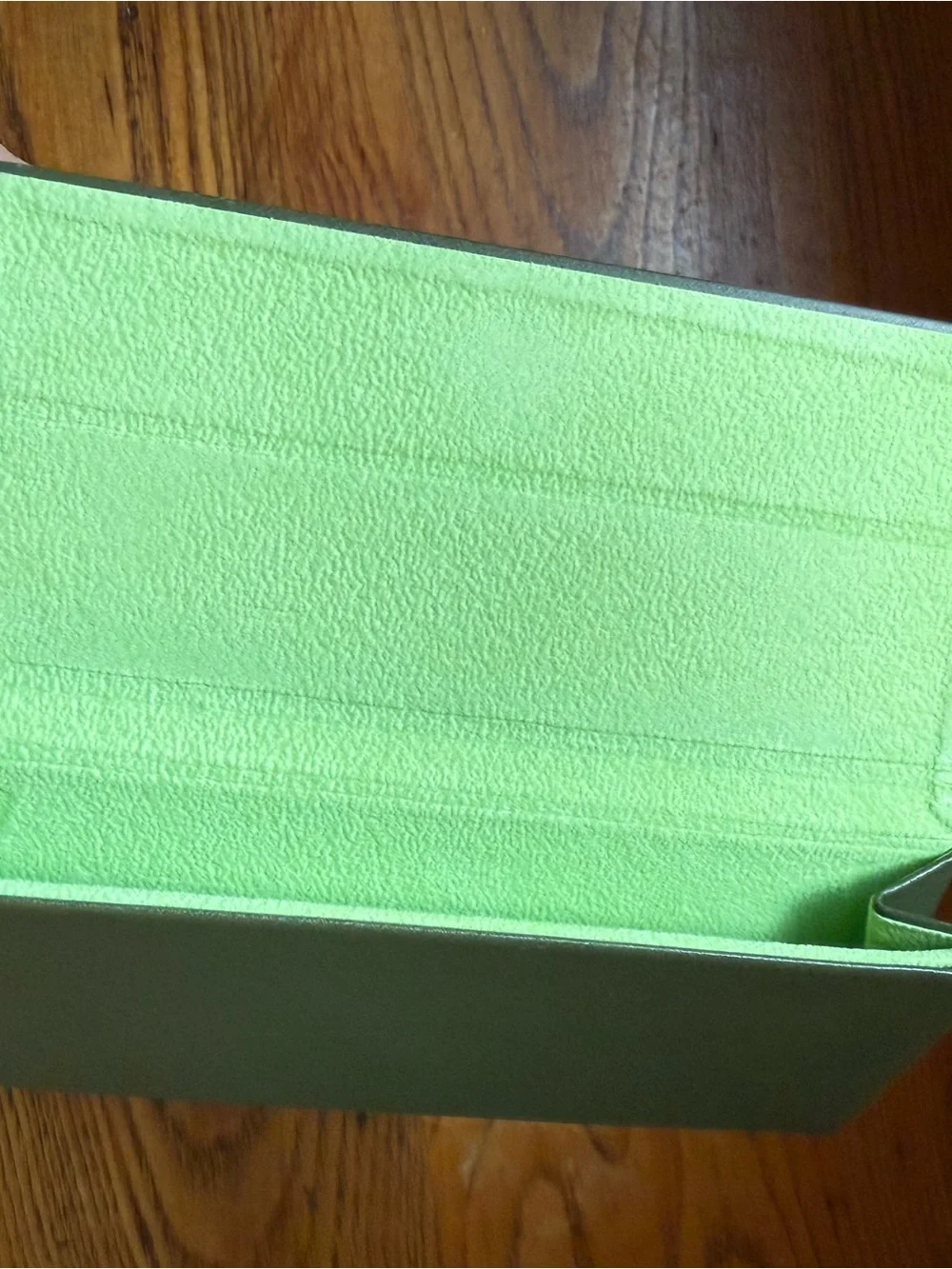 Longchamp Dark Green Leather Eyewear Case